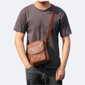 Petite sacoche cuir marron - image principale - univers sacoche